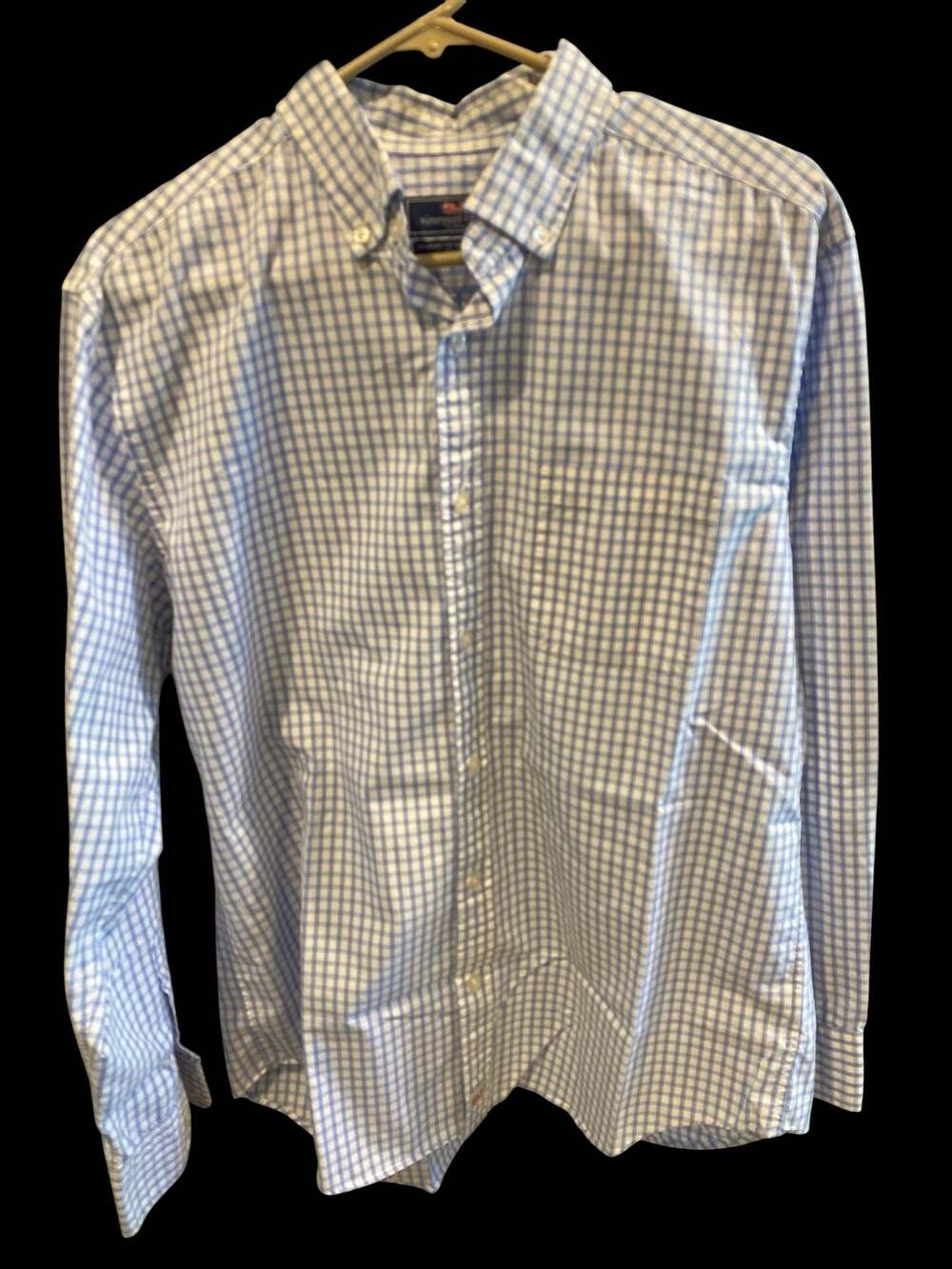Vineyard vines Men's Classic Fit Murray  shirt blue and white check. Size Large